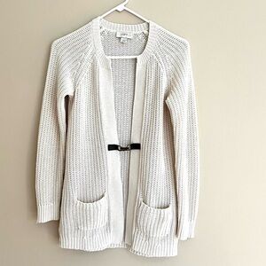Chunky Cotton Knit Cardigan Creamy Oatmeal in color by Ann Taylor for LOFT ~ XSP
